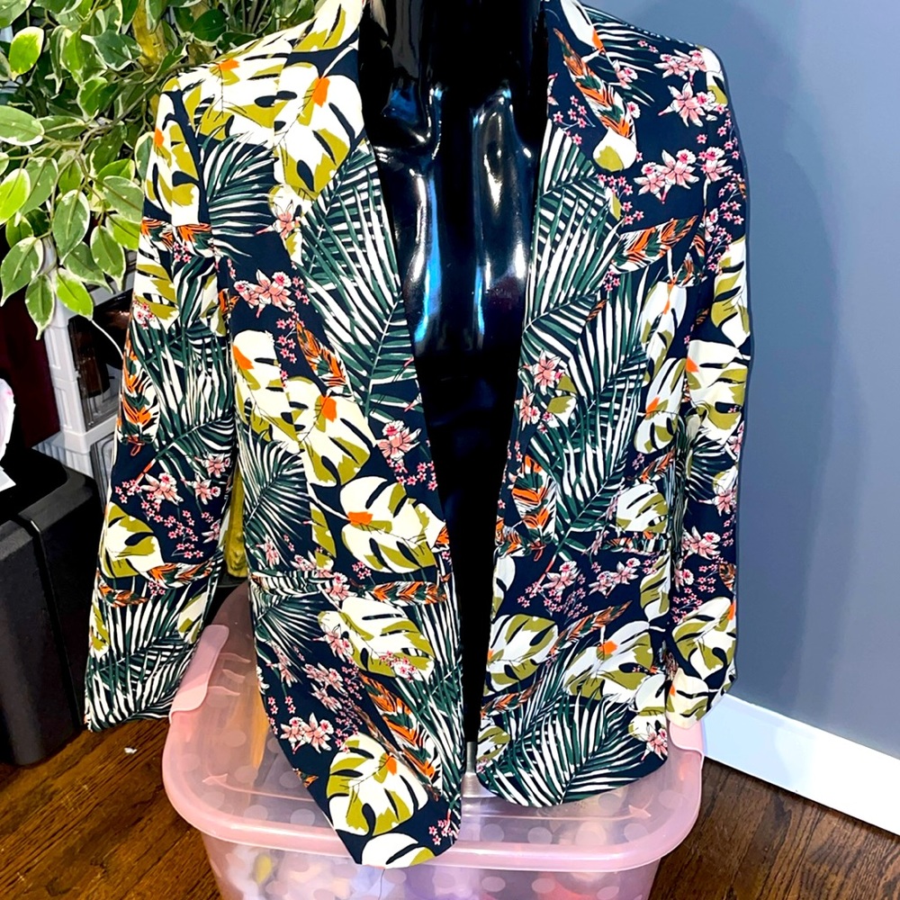 Cynthia Rowley Print Blazer Size Large